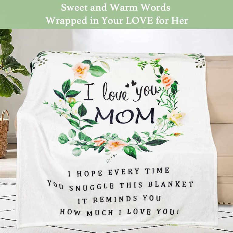 Gifts for Mom, Mom Gifts, Mom Birthday Gifts, Christmas Blanket Gifts for  Mom from Daughter, Mom Gifts from Son, I Love You Mom Blanket, Soft Flower