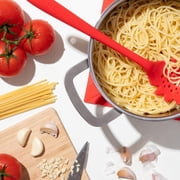 GIR Get It Right Silicone Spaghetti Spoon, Nonstick Safe Heat-Resistant Silicone Kitchen Tool for Cooking, Straining and Serving, 13 in, Studio White