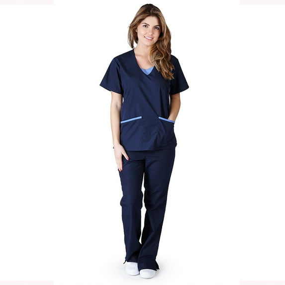 Natural Uniforms Women's Contrast Jersey Scrub Set, Style 1077