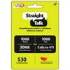 (Email Delivery) Straight Talk 1000-Minute, 1000-Text, 30MB Web Access Service Card
