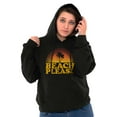 thumbnail image 3 of Beach Please Retro Palm Trees Vibes Women Plus Size Graphic Pullover Hoodie Brisco Brands 2X, 3 of 4