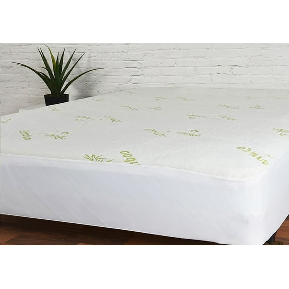 Waterproof Bamboo Mattress Protector With Elastic Sides To Grip Under Mattress