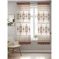 thumbnail image 2 of Boho Geometric Curtains 72 Inch Length,Sheer Curtains for Bedroom Living Room Window Modern Brown Abstract Art Western Southwest Rod Pocket Drapes Kitchen Curtains Small Half Window 52"x72" 2 Panels, 2 of 7