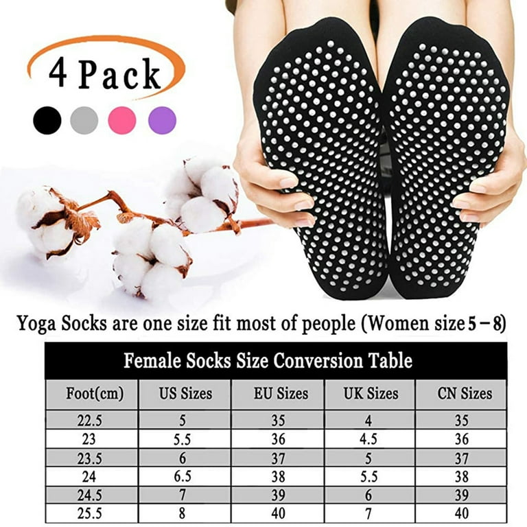 Chalier Non Slip Socks for Women and Men Anti Skid Grip Socks for Yoga,  Pilates, Barre, Hospital, Home Exercise(Multicolor,Medium) : :  Clothing & Accessories