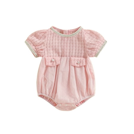 

Newborn Baby Girl Bubble Romper Jumpsuit Cotton Casual Partywear Bodysuit Tops Infant Summer Outfit Clothes