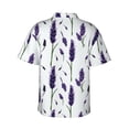 thumbnail image 4 of Xecao Lavender Flowers print Hawaiian shirt - a stylish short-sleeve button-down for men, perfect for casual beach and tropical outings., 4 of 9