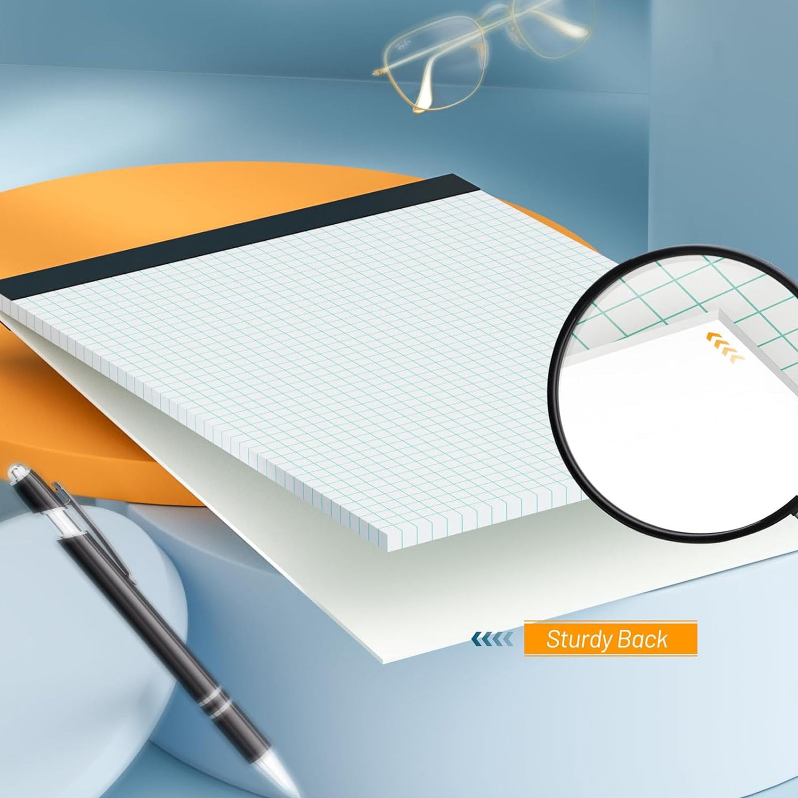 1 Pc Thick Tear Off Pad, Sticky Notes Memo Pad,Ruled Notebook Lined Paper 80 Sheets A4 Size for Home Office Writing Journal Drawing Sketching Math Notes Diary Planner, 8.22"x12.2"