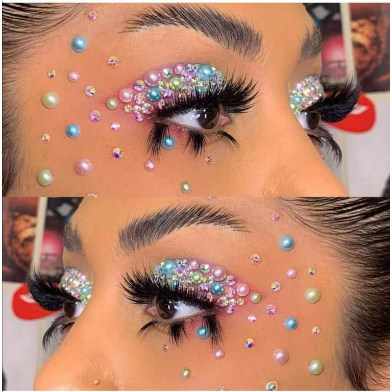 3 Sheets Makeup Rhinestones for Eyes Face Gems Stickers Eye Jewels