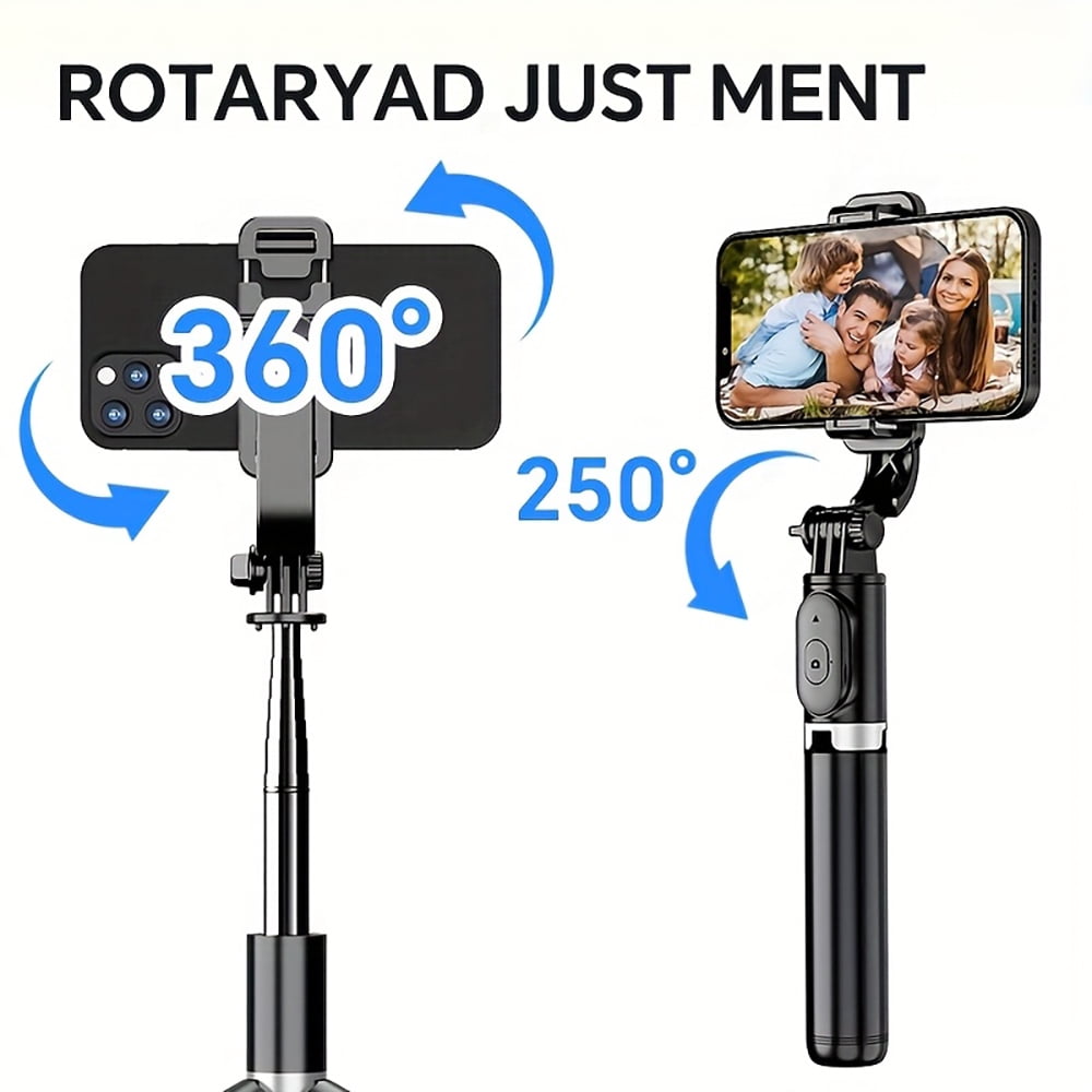 Selfie Stick, 40" Extendable Selfie Stick Tripod with Detachable Bluetooth Shutter Remote, Tripod for iphone and Android Phone Tripod, Black