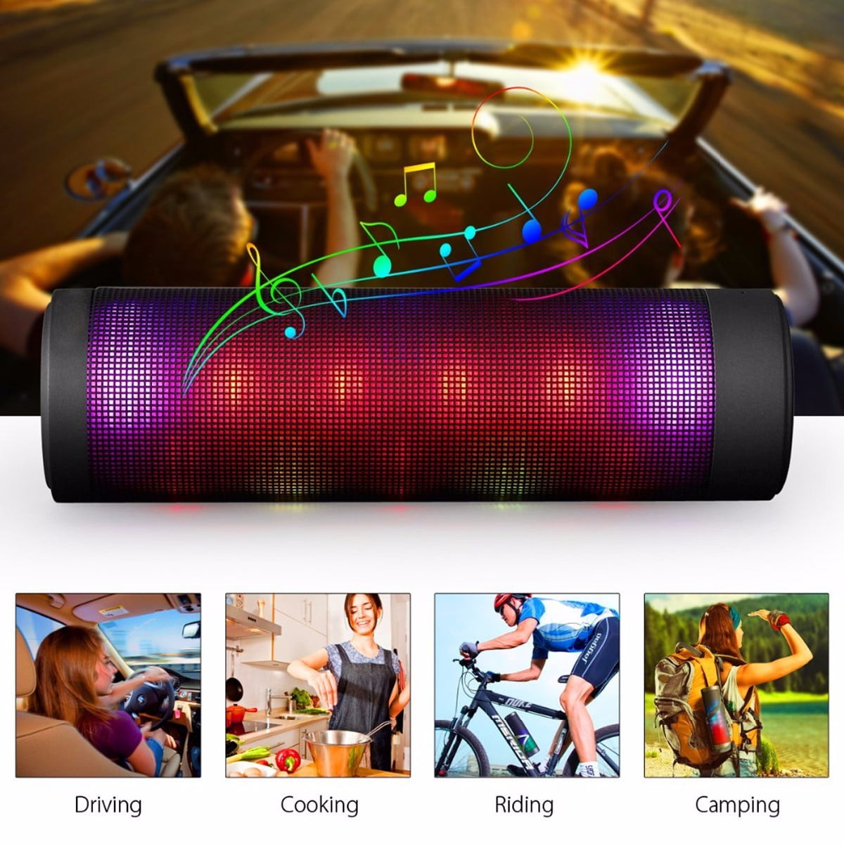 4.0 Wireless Speaker Portable with LED Lights Music Symphony Portable Speaker For Computer PC