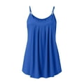 thumbnail image 5 of Yubnlvae Blue Women Pleated Top Shirt Spaghetti Strap Camisole Fit Casual Sleeveless Summer Tank Tops Fashion Shirt, 8Xl, 5 of 8