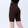thumbnail image 5 of Scyoekwg Womens Shorts Casual Ladies Sweatpants Casual Loose Solid Color Comfy High Waist Yoga Half Short Pants Pants Brown,L, 5 of 6