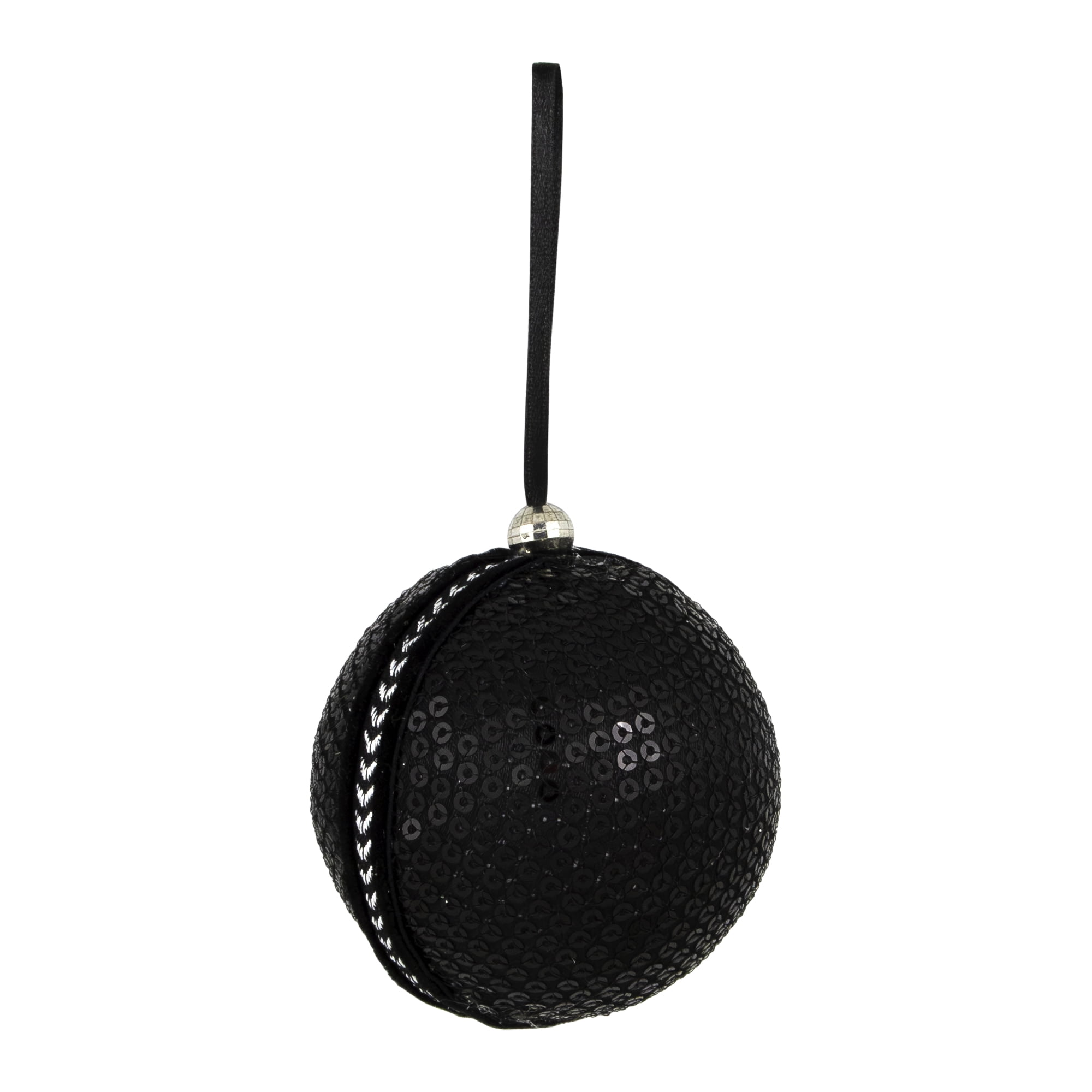 Northlight Sequined and Textured Christmas Ball Ornaments - 2.75" - Black - Set of 4