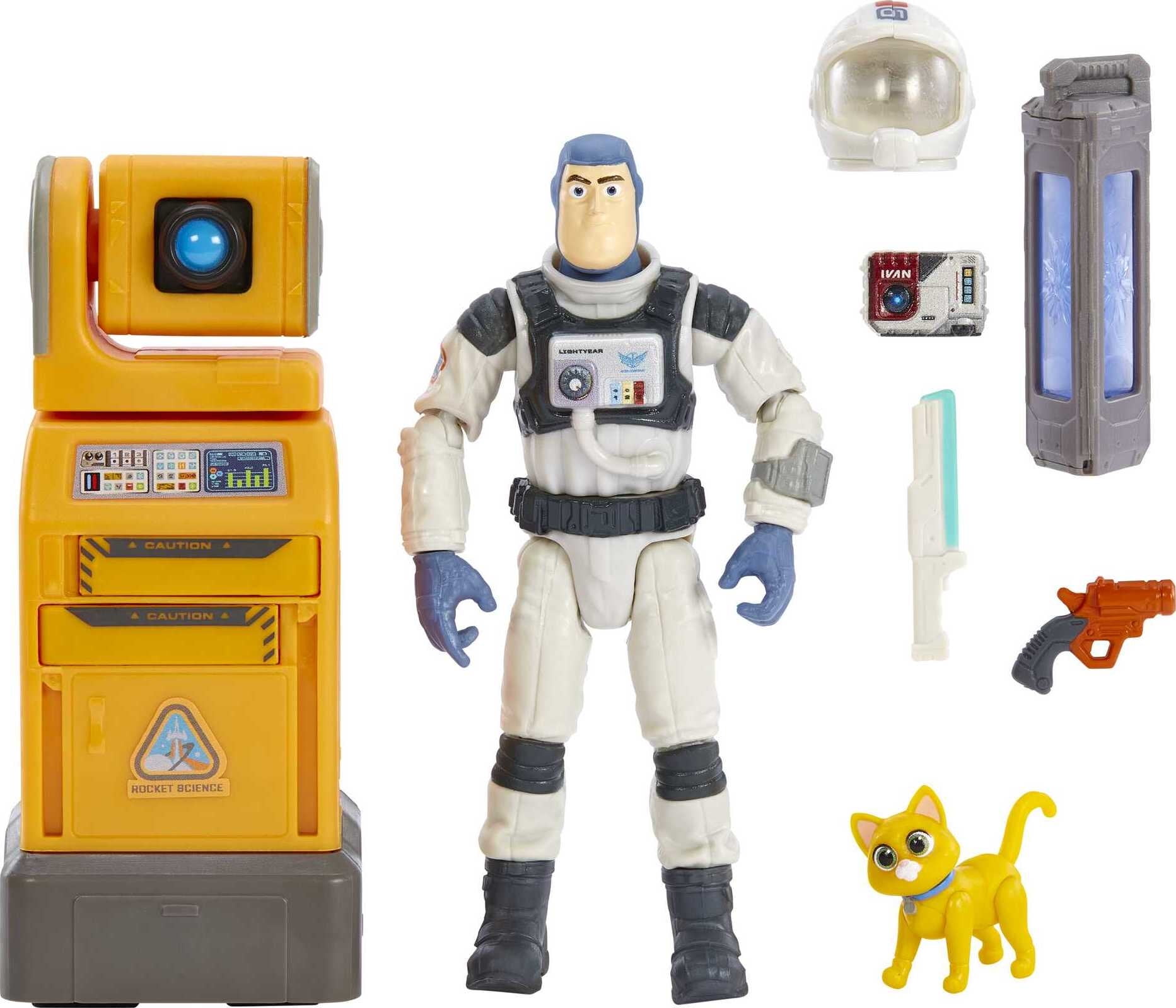 Disney and Pixar Lightyear Crystal Grade Launch-Ready Buzz, Eric & Sox Figures & Accessories, 5-in