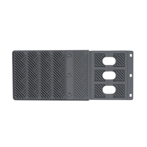 Bandeja de drenaje de silicona, escurridor, filtro para cubiertos, utensilios de cocina, plegable Gris