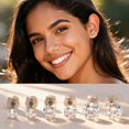 thumbnail image 4 of Moissanite Earrings Studs for Women and Men,3 Pairs Titanium Screw Back Earrings,D Color VVS1 Clarity Lab-created Moissanite Earrings,Diamond Studs Alternatives for Sensitive Ear, 4 of 7