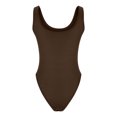 thumbnail image 6 of QUYUON Bodysuit for Women Summer Backless Sleeveless Scoop Neck T Shirt Bodysuit Jumpsuits One-Piece Bodysuits Tops Leotard Clothing Thong Bodysuits Catsuit Playsuit, Style 1300 Coffee S, 6 of 7