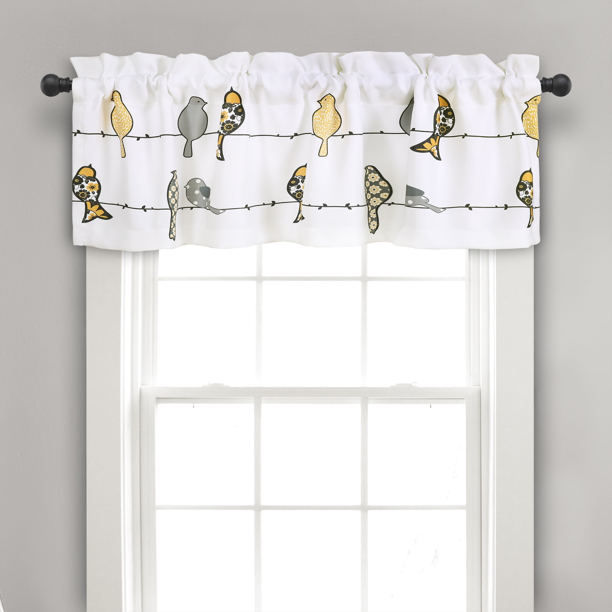 2021NEW Cute Decorative Bird Adjustable Window Treatment Curtain Single Rod Set 