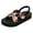 Black, variant on Rokment Womens Floral Platform Slingback Dress Sandals Boho Beach Casual Yoga Mat Cushioned Comfortable Elastic Ankle Strap Slingback Flat Summer Shoes Black Size 6