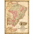 thumbnail image 2 of Vintage Maps 11x14 Black Modern Framed Museum Art Print Titled - Brazil and Argentina 1862, 2 of 4
