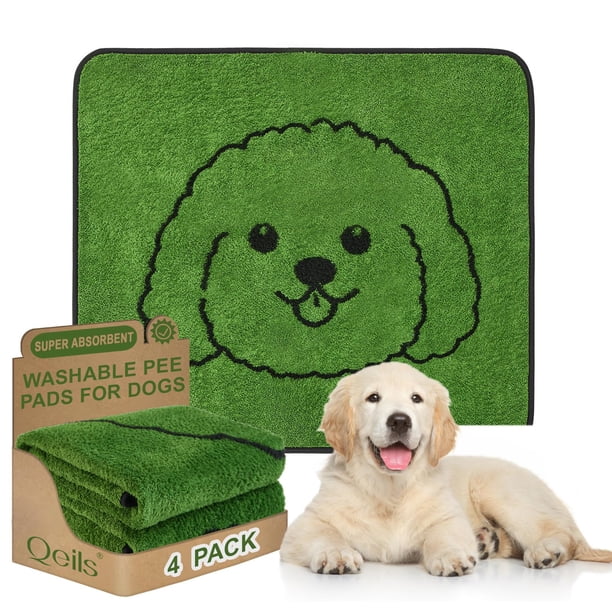 Alfombrillas Reutilizables para Cachorros Qeils, Pañales Lavables para Perros, Paquete de 4