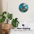 thumbnail image 3 of Wall Clock, Brown Wooden Board Silent Non Ticking Battery Operated Round Decorative Indoor Outdoor Clocks for Living Room Kitchen Bedroom Bathroom Patio 12", 3 of 6