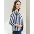 thumbnail image 4 of INSPIRE CHIC Blazer Ouvert à Rayures pour Femme à Manches 3/4 Bleu Blanc TG, 4 of 6