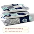 thumbnail image 5 of Flymme Nautical Quilts Sets Queen Size,3 Pieces Plaid Patchwork Ocean Bedspread, Sailboat and Anchor Print Coastal Bedding Coverlet for Bedroom Decor, 5 of 7