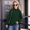 thumbnail image 5 of Resicozy Girls Long Sleeve Shirts Turtleneck Casual Base Slim Fit Fall Shirt for Kids, Soft Winter Tops for School Outdoor Daily Wear 2-13 Years Dark Green 150, 5 of 6