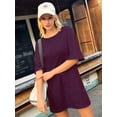 thumbnail image 4 of Vestido tipo camiseta Yousify Summer 2025 casual de algodón holgado para mujer, 4 of 6