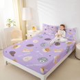 thumbnail image 3 of Homewish Lovely Dog Bed Sheets,Luck Good Sweet Day My Cute Puppies Print Full Size Sheets,Purple,4pcs,1 Flat Sheet, 1 Fitted Sheet and 2 Pillowcases, 3 of 6