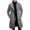 Dark Grey, variant on Mens Trench Outerwear tched Mens Long Trench Outerwear Fit Winter Pea Outerwear Single Breasted Business Overcoat Warm Soft Overcoat
