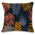thumbnail image 1 of Set of 1 Rustic Farmhouse Leaves Decor Linen Throw Pillow Cases Sofa Couch Chair Decorative Cushion Covers 18"x18" / 45x45cm Insert Not Included Style 9, 1 of 5
