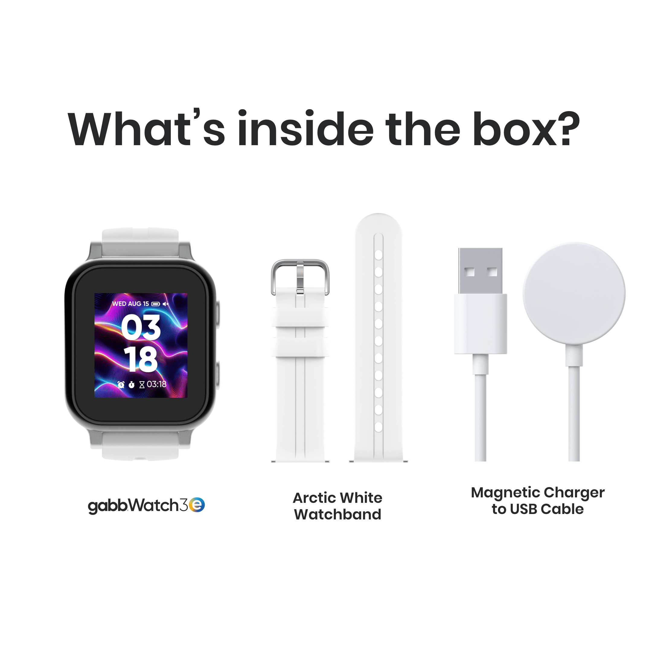 Gabb Watch 3e Smart Watch for Kids with GPS Tracker, Unlimited Call and Text, Parental Controls, Monthly Subscription, Silver