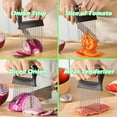 thumbnail image 5 of Siloon Onion Holder for Slicing, Large Onion Cutter Lemon Slicer, Stainless Steel Vegetable Cutter Kitchen Chopper Slicing Assistant Tools for Meat, Potato, Eggs, Tomato, 5 of 7