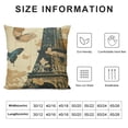 thumbnail image 5 of Fenyluxe Eiffel Tower Cushion Covers Vintage Flowers Butterfly Throw Pillow Covers,Mid-Century Romantic Style Pillow Covers for Anniversary,Valentine's Day Cushion Cases 20x20in, 5 of 5