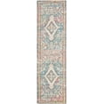 thumbnail image 2 of SAFAVIEH Saffron Justina Floral Cotton Runner Rug, Turquoise/Peach, 2'3" x 10', 2 of 9