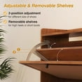 thumbnail image 3 of Narrow Shoe Cabinet with 3 Flip Drawers, Freestanding Shoe Organizer with Linen Doors, Slim Shoe Storage Cabinet Storage, Wooden Closed Shoe Rack for Entryway, Hallway, Living Room (Walnut), 3 of 7