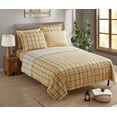 thumbnail image 5 of Nestl Printed Full Sheet Set - Shrinkage and Fade Resistant- 6 Piece Soft Deep Pocket Bed Sheets - 1 Fitted Sheet, 1 Flat Sheet, 2 Pillowcases and 2 Pillow Shams - Full, Burberry Taupe, 5 of 5