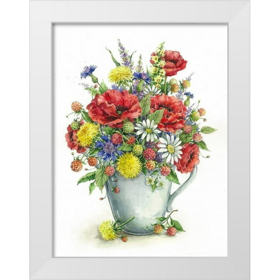 Vavilina, Elena 19x24 White Modern Wood Framed Museum Art Print Titled - Poppies