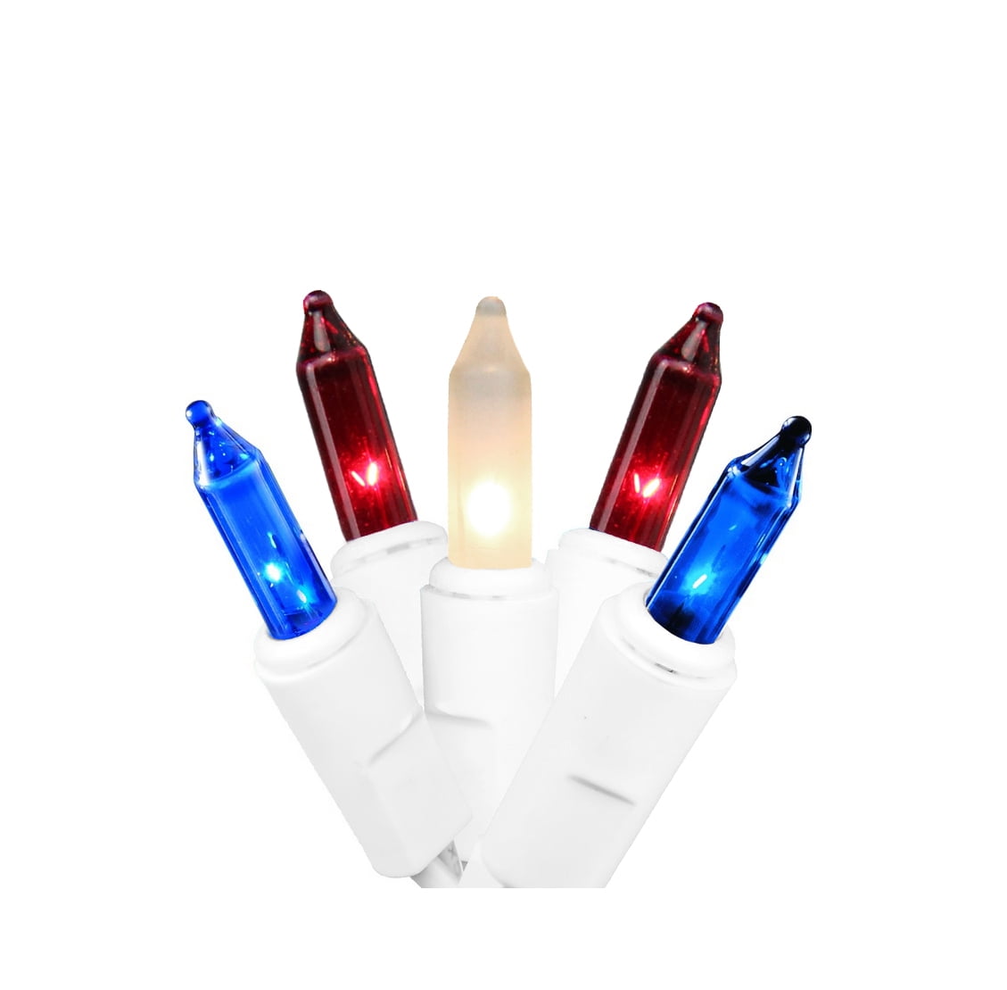 Northlight Mini Swag Patriotic Lighting - Red White and Blue - 6' White Wire - 100ct