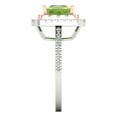 thumbnail image 3 of Halo Engagement Ring for Women - 2.07ct Natural Peridot in 14K White/Rose Gold Promise Ring, 3 of 6