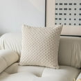 thumbnail image 2 of Holzlrgus Pillow Covers Decorative Set of 2 Striped Corduroy Plush Velvet Pillowcases Cushion Cover for Couch, 18x18 inch, Cream, 2 of 6