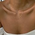 thumbnail image 2 of Minimalist Gold Necklaces for Women Thin Bone Chain Adjustable Gold Plated Clavicle Chain Choker Fashion Jewelry Party Gifts, 2 of 4