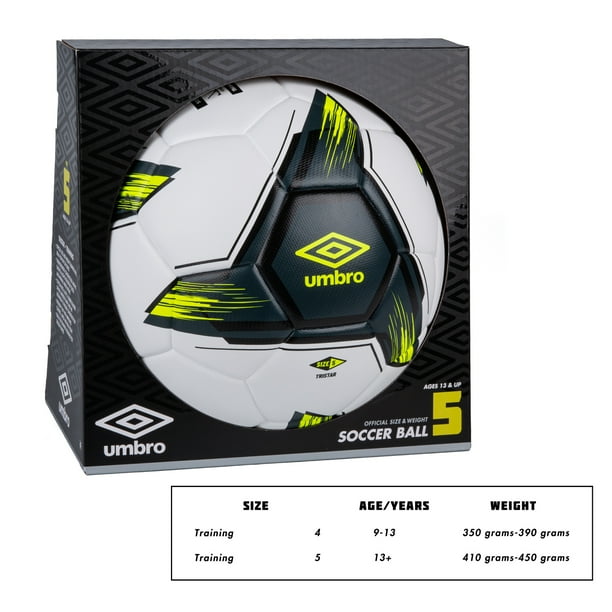 Umbro Tristar Size 5 Adult and Teen Soccer Ball, White/Gray
