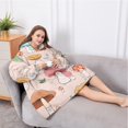 thumbnail image 5 of Oversized Wearable Blanket Hoodie,Red Mushroom Cartoon Light Pattern Sherpa Blanket Hoodie with Super Pockets,Super Warm Fuzzy Pullover for Women & Men, 5 of 6