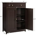 thumbnail image 3 of Wubio Bathroom Storage Cabinet with Drawer and Double Doors, Free-Standing Organizer with Inner Adjustable Shelf for Living Room, 11.8D x 23.6W x 31.5H in, Espresso, 3 of 10