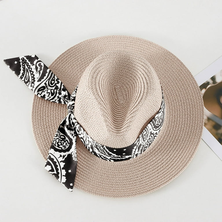 vbnergoie Summer Hats For Women Wide Women Straw Beach Retro Hat Little  Girl Sun Cap Foldable Ladies Hats Tennis Hat Girls Roofing Hats 