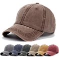thumbnail image 1 of HSHDLDF Men Women Plain Cotton Vintage Washed Twill Low Profile Baseball Cap Adjustable Distressed Dad Hat, 1 of 5