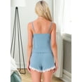 thumbnail image 4 of DARING DIVA Sleeveless Lace Camisole Shorts Set Comfortable Loungewear XS Blue, 4 of 7